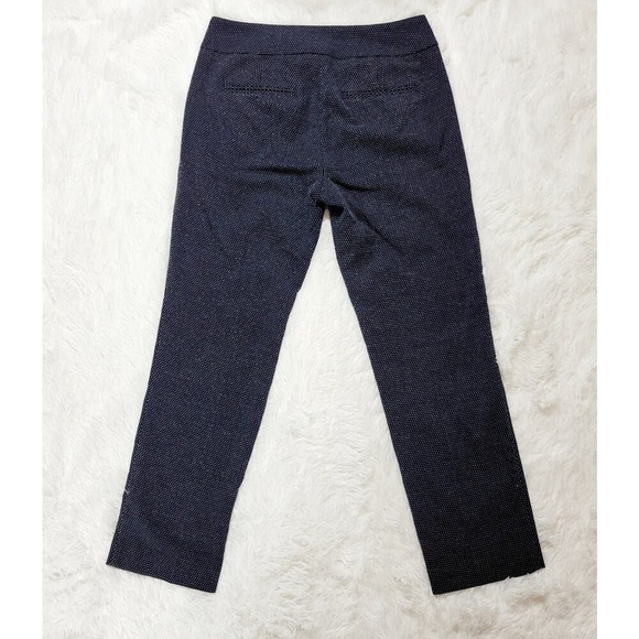 Ann Taylor Signature Dot Print Cropped Dress Pants Womens Size 0 Navy White - Picture 2 of 8